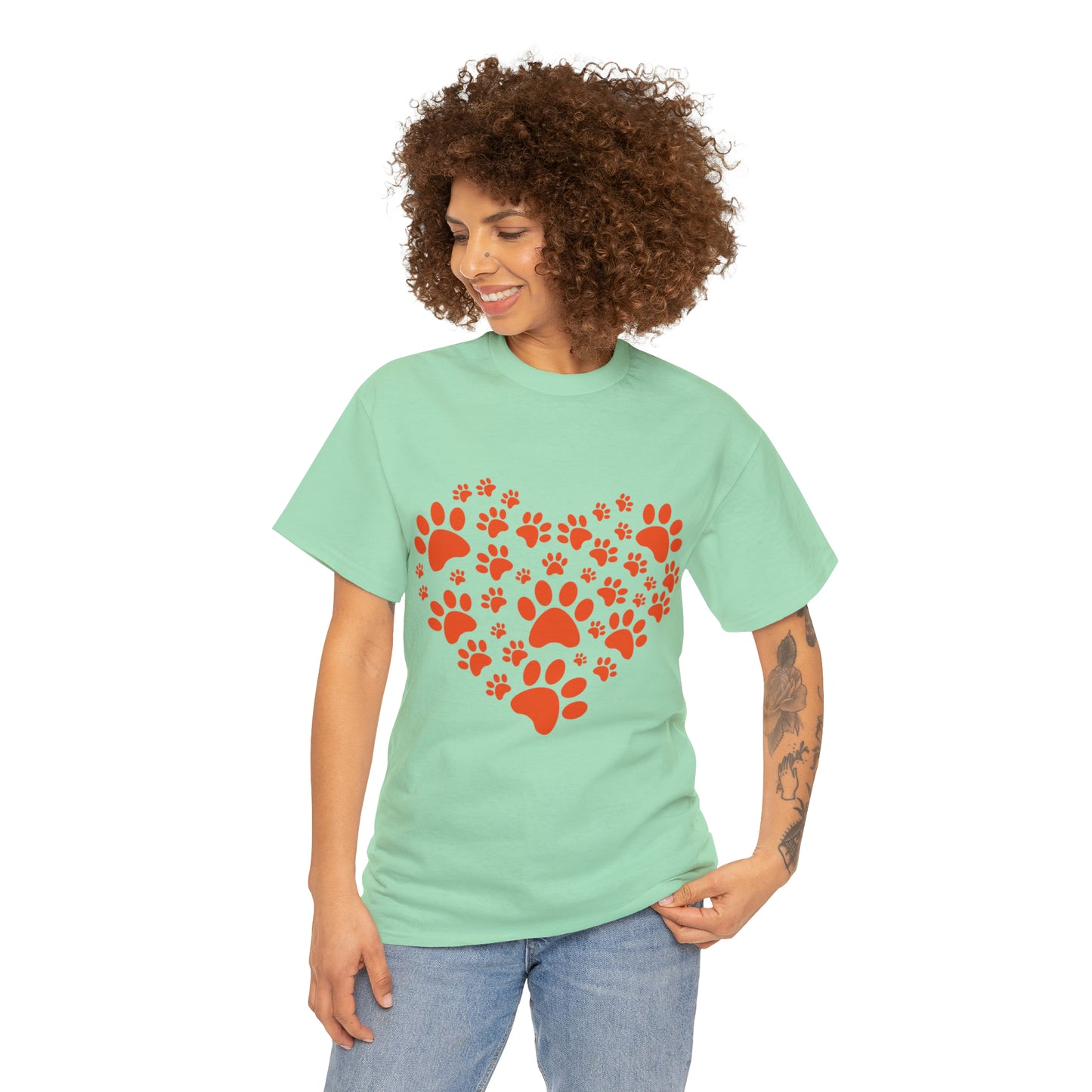 Heart With Paws - Women Cat T-Shirt